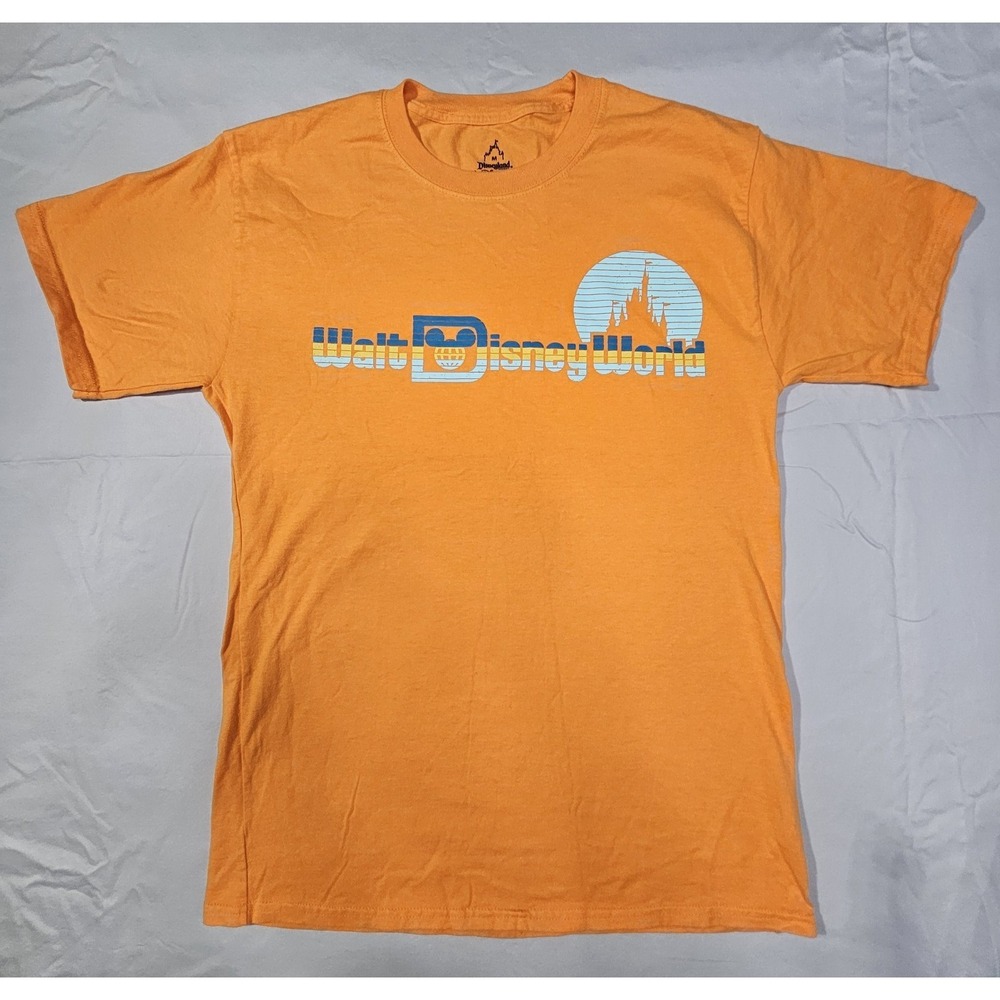 Disneyland Walt Disney World MED Retro Orange Graphic T Shirt Hanes Adult Unisex
